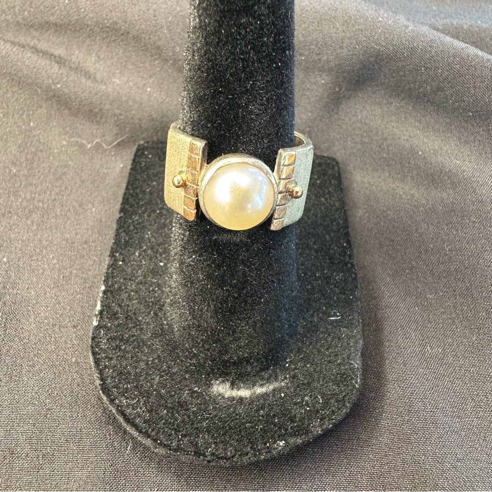 Pre-owned Silpada Sterling Silver 925 Freshwater Pearl Size 6 Ring